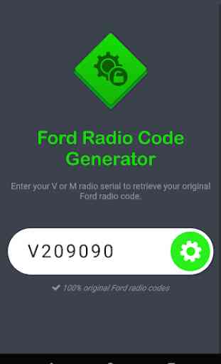 Ford Radio Code Generator - V & M Series 3