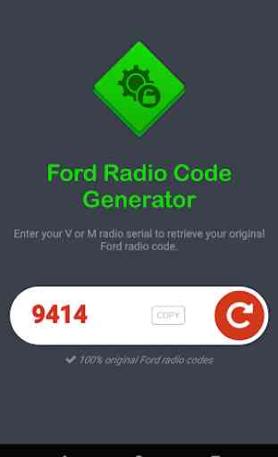 Ford Radio Code Generator - V & M Series 4
