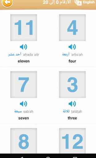 Juego árabe: juego de palabras, vocabulario 3