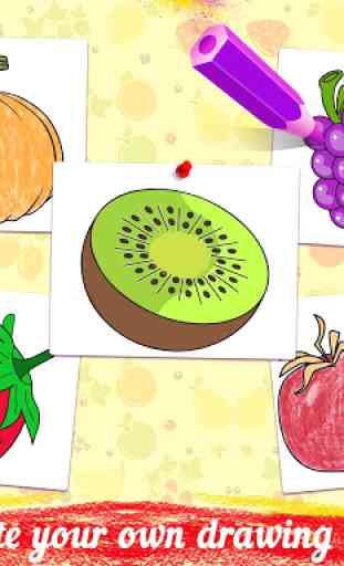 libro de colorear de frutas - niños colorear libro 1