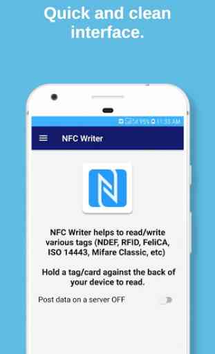 NFC RFID reader and NFC writer - NFC Tools tag 1