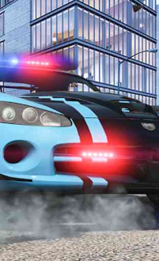 persecución de alta velocidad del coche de policía 1