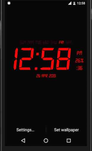 Reloj digital Live Wallpaper 3