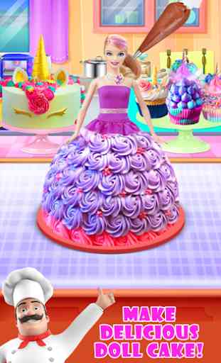 Unicorn Doll Cake - Sweet Rainbow Cupcake Desserts 3