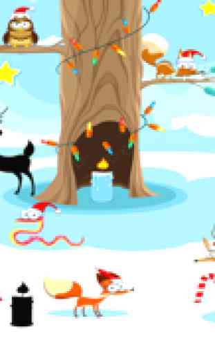 ¡Feliz Navidad! Juego para niños de 2-5 años de edad con rompecabezas, ejercicios y juegos. Aprender acerca de los animales del bosque en invierno 3