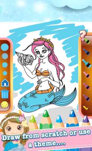 Colorear sirena juegos para niños en línea 4