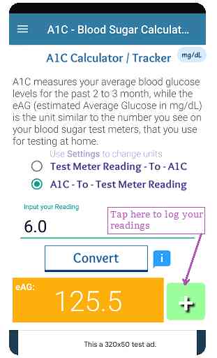 A1C calculadora de glucosa rastreador diabetes app 1