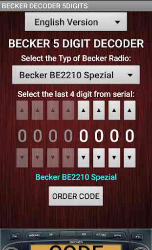 Becker 5Digit Radio Code 4
