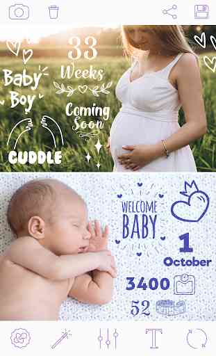 Foto del bebe Pegatinas de embarazo Baby Pics 3