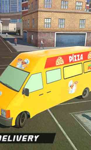 Futuristic Pizza Delivery Van: Food Truck Simulate 3