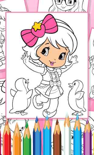 Strawberry Princess Girl Coloring Book 1