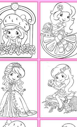 Strawberry Princess Girl Coloring Book 4