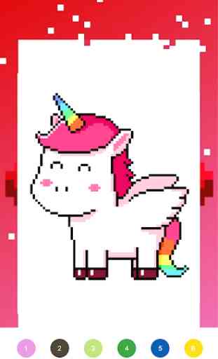 Unicorn Art Pixel - Color By Number 2