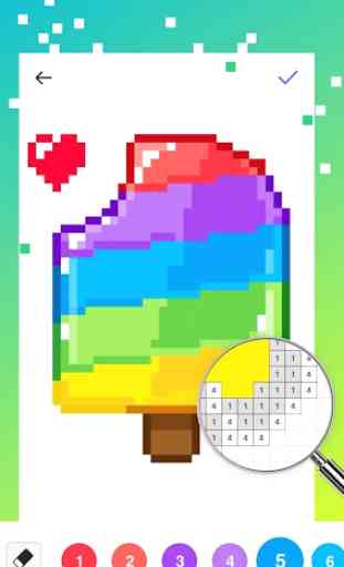 unicornio - color por número coloreado arte pixel 2