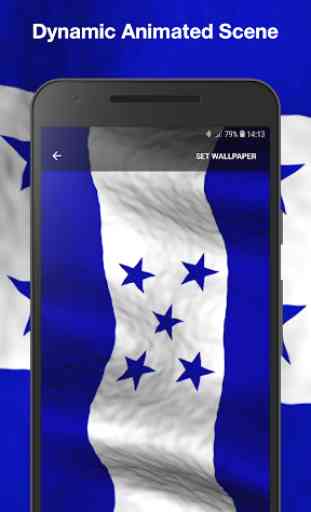 Bandera de Honduras 3D Fondo de Pantalla Animado 2