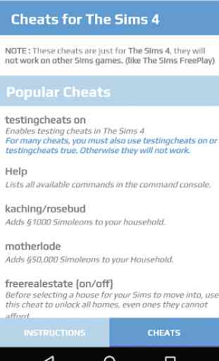 Cheats for The Sims 4 2