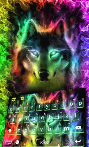 Colorful Wolf Tema de teclado 1
