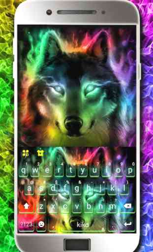 Colorful Wolf Tema de teclado 2