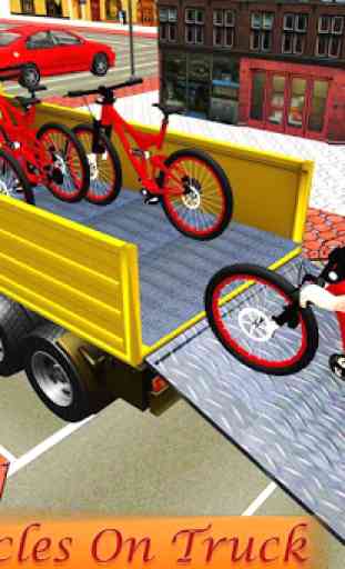 conductor de camión de transporte de bicicleta 3d 2