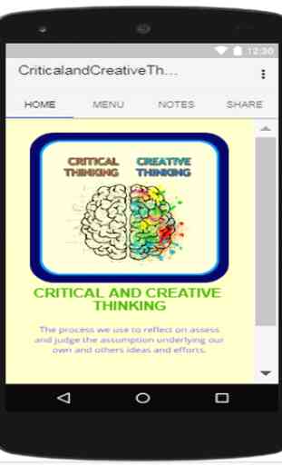 Critical and Creative Thinking 1