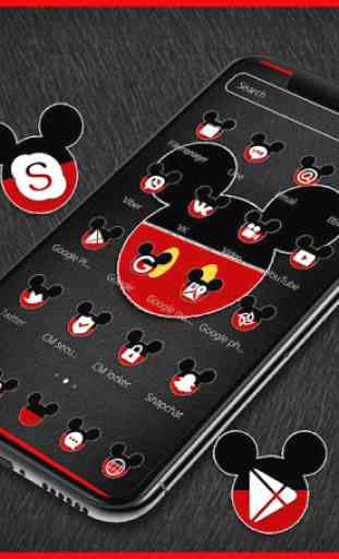 Cute Red Micky and Minnie Mouse Theme 4