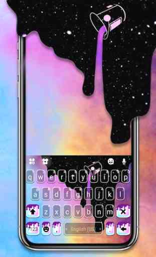 Galaxy Color Drip Tema de teclado 1