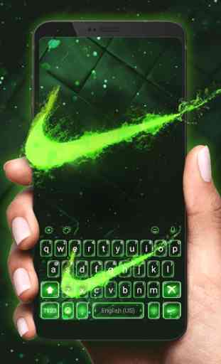 Green Neon Check Tema de teclado 1