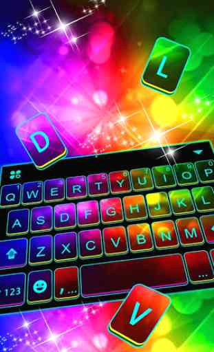 Neon Color 3d Tema de teclado 1