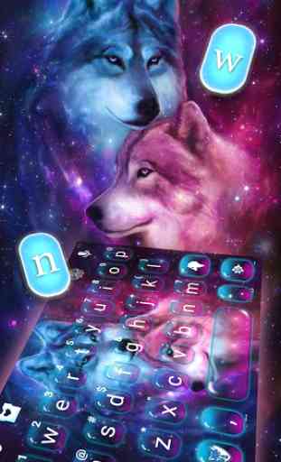 Neon Wolf Galaxy Tema de teclado 2
