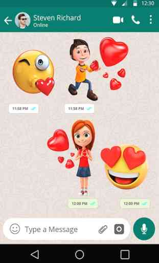 3D Romantic Stickers for whatsapp: WAStickerApps 3