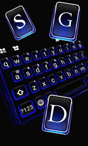 Blue Black Tema de teclado 2