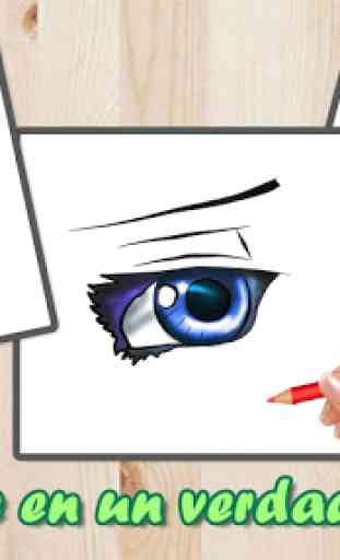 Cómo dibujar ojos anime 3