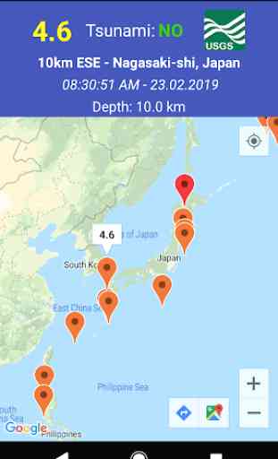 Mapa de Terremotos y Tsunamis 2
