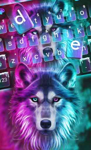 Neon Wolf New Tema de teclado 2