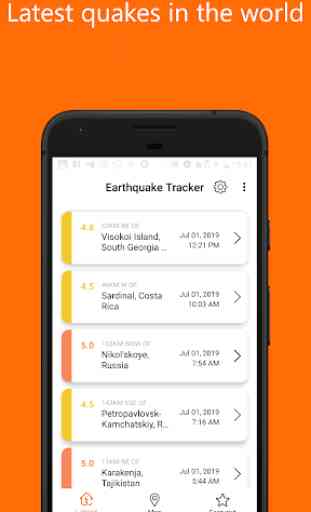 rastreador de terremotos - terremoto, mapa, alerta 1