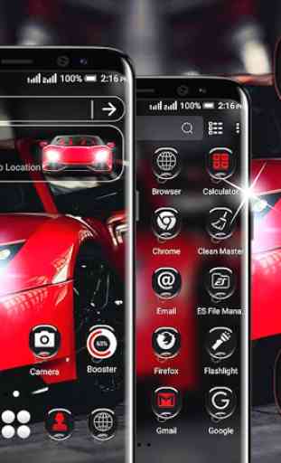 Red Car Launcher Theme 1
