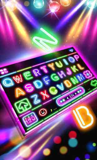 Sparkle Neon LED Lights Tema de teclado 1