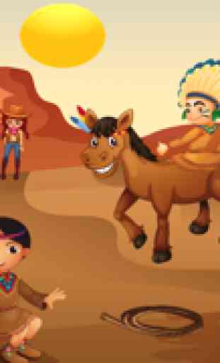 Activo! Juego para los niños para aprender sobre los vaqueros, los indios y el Lejano Oeste 1