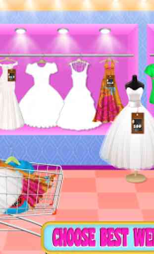 Centro comercial de compras con la novia la boda 1
