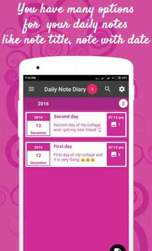 Daily note diary 3