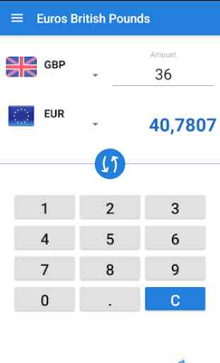 Euro a libra esterlina / EUR a GBP 1
