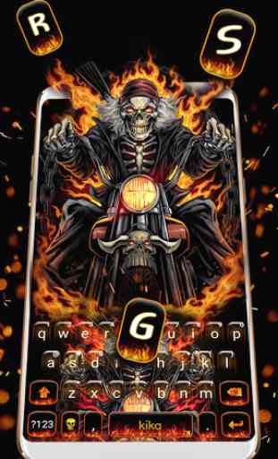 Fire Skull Rider Tema de teclado 2