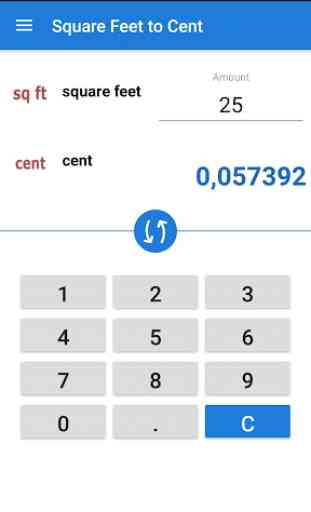 Square Feet to Cent / sq ft to cent converter 1