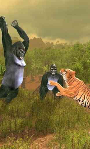 tigre salvaje vs gorila bigfoot 1