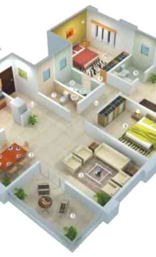 Diseños de planos de casas en 3D 3