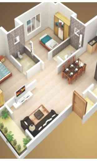 Diseños de planos de casas en 3D 4