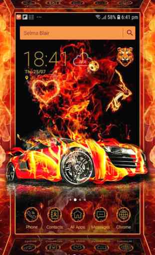Flaming Car Sports Launcher Theme Live Wallpapers 1