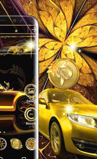 Golden Car Launcher Theme 3