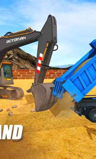 Heavy Excavator Crane Builder-Sand Digger Truck 3D 3