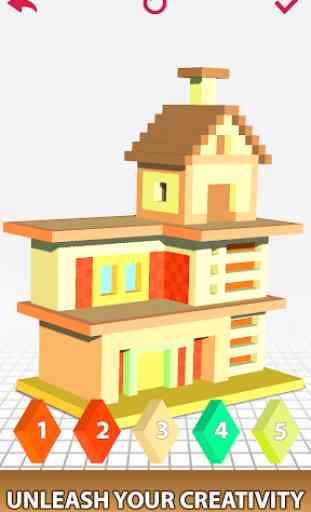 House 3D Color by Number - Voxel Paint, Coloring 4